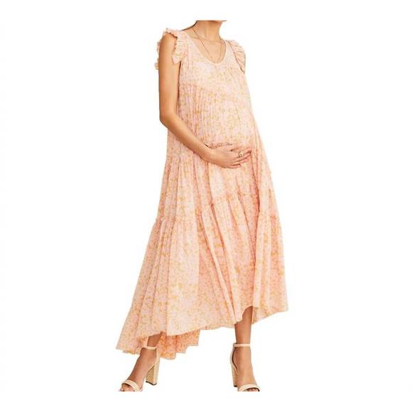 NEW HATCH maternity the anaelle dress in apricot - Picture 1 of 4